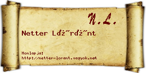 Netter Lóránt névjegykártya